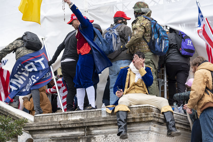 Those paricipating in the riot swarmed the capitol building while security was strained. They overtook the building and climbed on or inside the Capitol to cause chaos during a Congressional hearing.